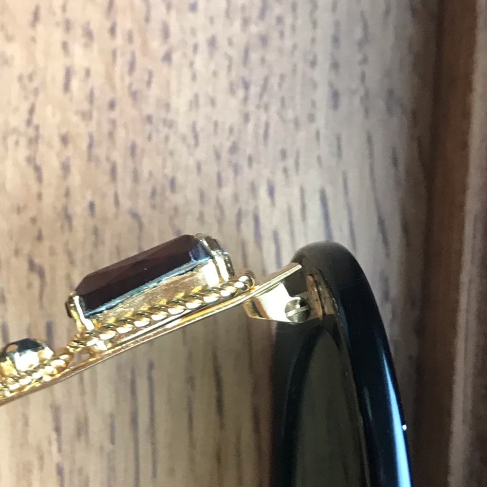MOSCHINO PERSOL M253 BLACK JEWELED SUNGLASSES w/ Case - Picture 4 of 10